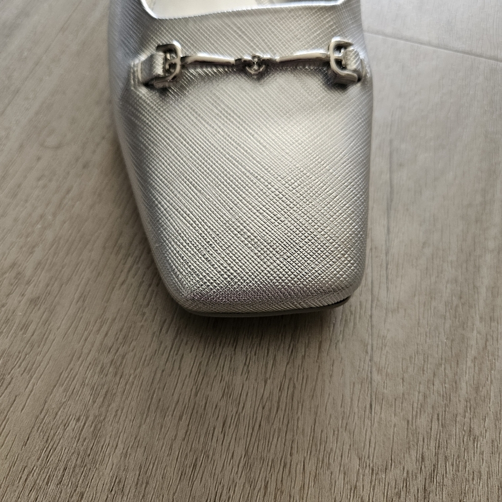 Sam Edelman Silver Square Toe Flats 6 - Picture 3 of 7